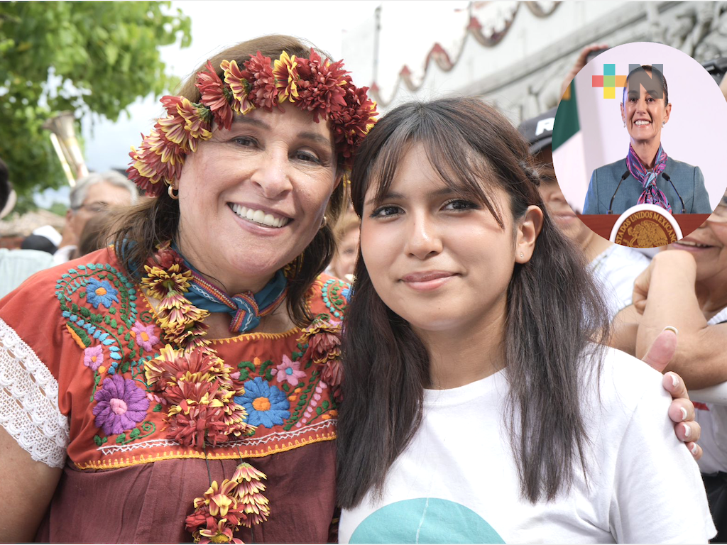 Claudia Sheinbaum reconoce a estudiante veracruzana Ángela Olazarán